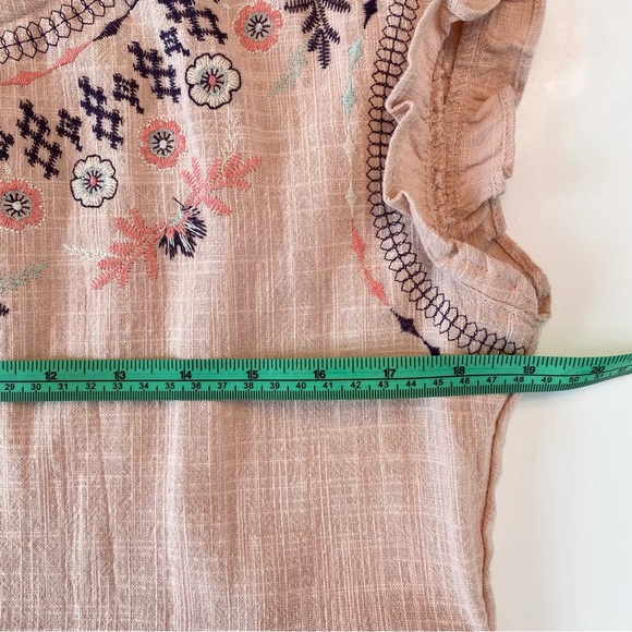 Knox Rose Embroidered Pink Babydoll A-Line Dress Small Tiered Floral Bohemian - Picture 8 of 8